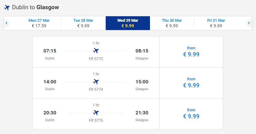 ryanair st patricks day sale