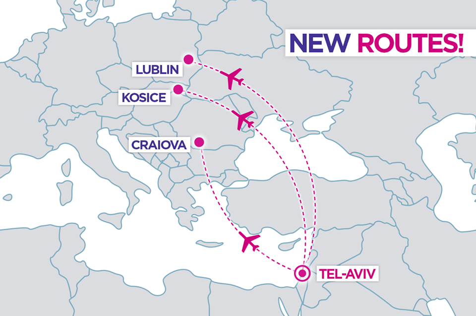wizzair new routes from tel aviv israel