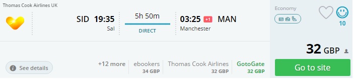 cheap flights from cape verde to manchester