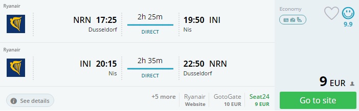 cheap flights from dusseldorf to serbia