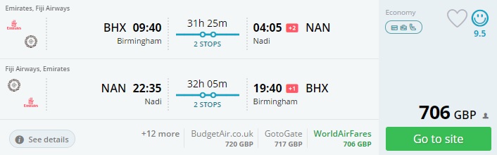cheap flights from the uk to fiji