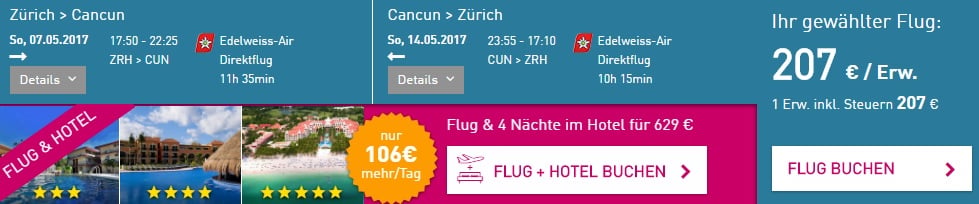 last minute flights to cancun from zurich