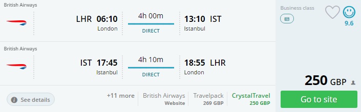 xmas new year business class flights to istanbul from london