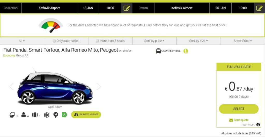 cheap car rental in iceland