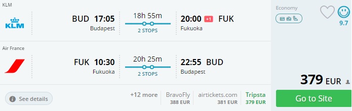 cheap flights from budapest to fukuoka