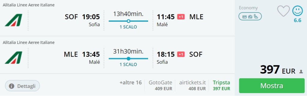 cheap flights to maldives from sofia