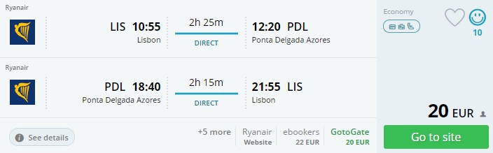 Cheap flights from Portugal to AZORES ISLANDS
