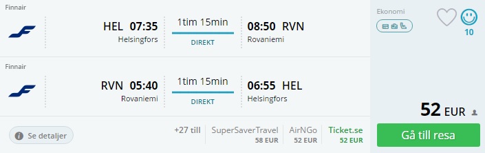 Cheap flights to ARCTIC CIRCLE from Helsinki