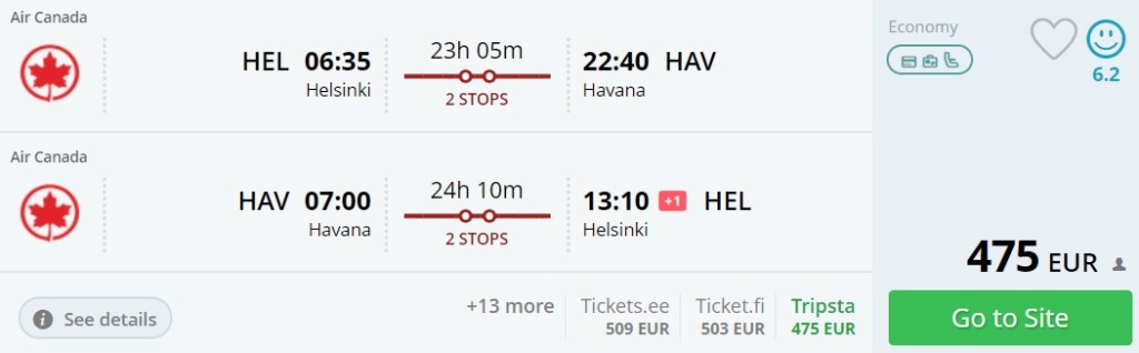 Flights from Finland to CUBA