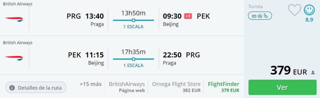 british airways flights to china from prague