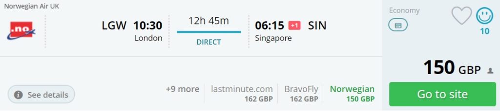 cheap flights to singapore from london