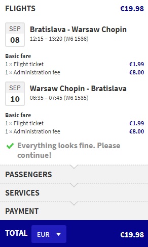 cheap flights to warsaw from bratislava