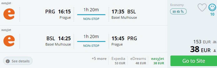 direct flights from prague to basel