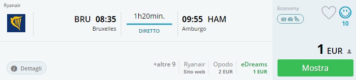 flights between brussels and hamburg