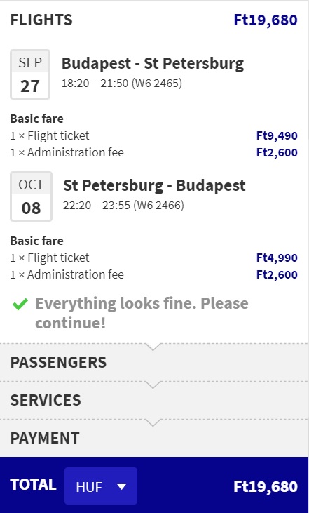 flights from budapest to saint petersburg