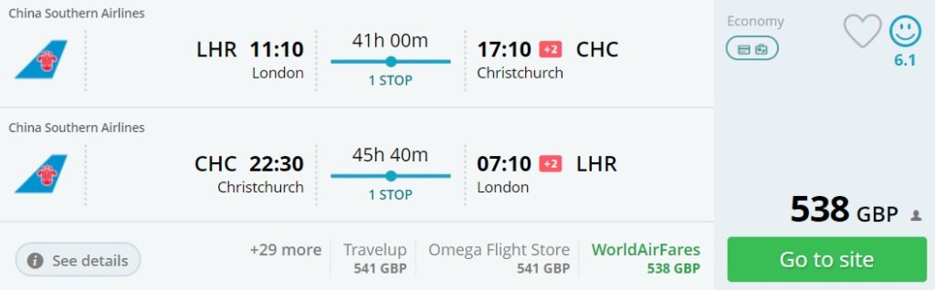 flights to new zealand from london uk
