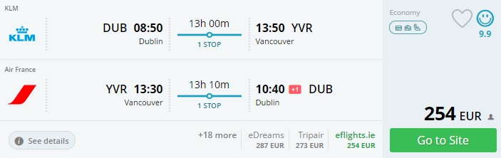 Cheap flights from Dublin to CANADA