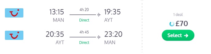 Flights from the UK to TURKEY`S Holiday Resorts
