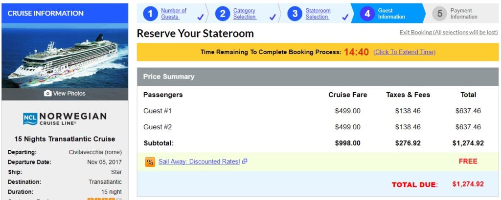 Transatlantic cruise from Italy to FLORIDA