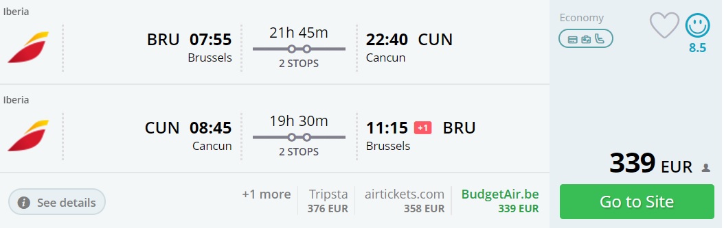 brussels to mexican cities