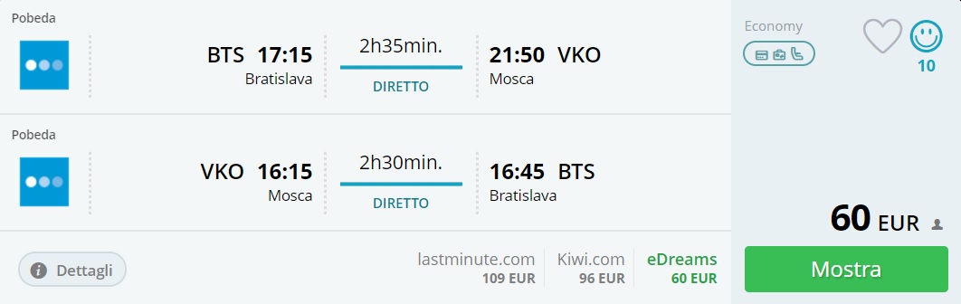 cheap flights bratislava moscow