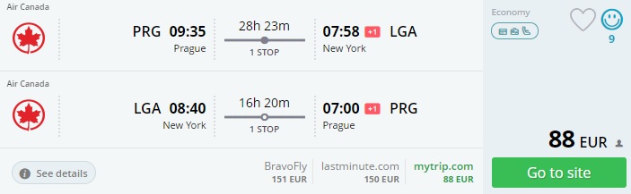 error fare from europe to us