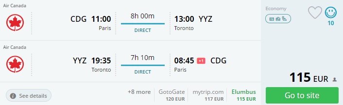 error fare from europe to usa