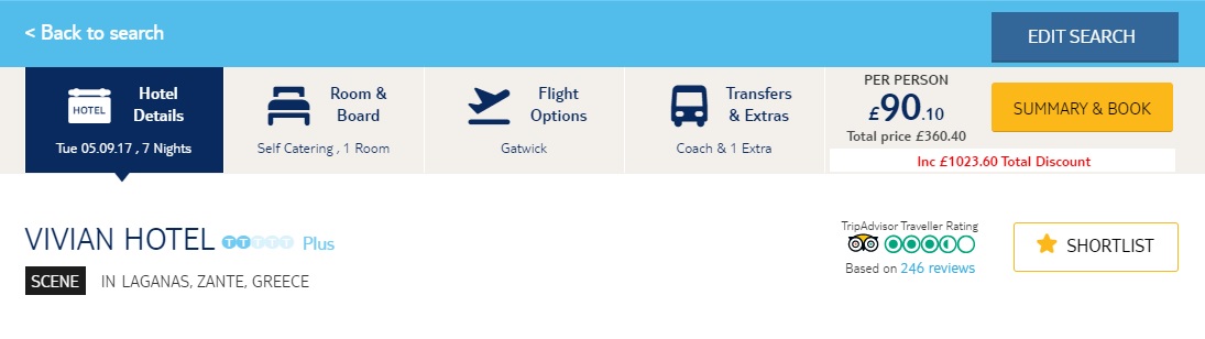 holiday package from london to zakynthos