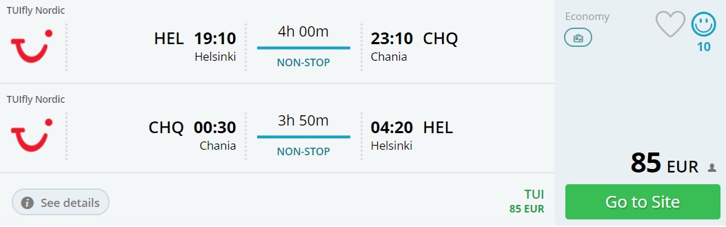 last minute tickets to crete from helsinki