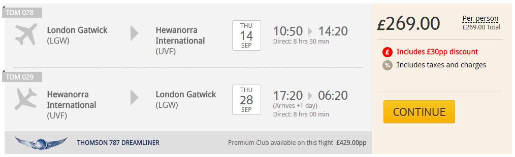 direct flights london saint lucia