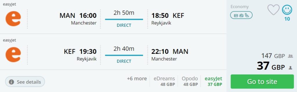 non stop flights uk iceland