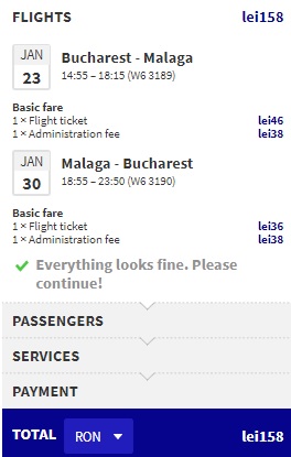 cheap flights from bucharest to malaga