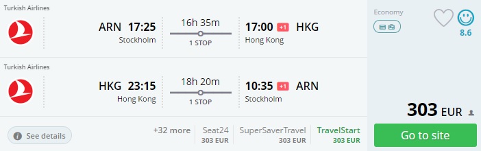 cheap flights stockholm hong kong
