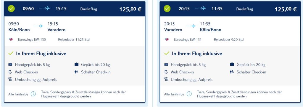 direct flights to cuba from cologne