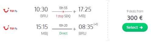flights from brussels to jamaica