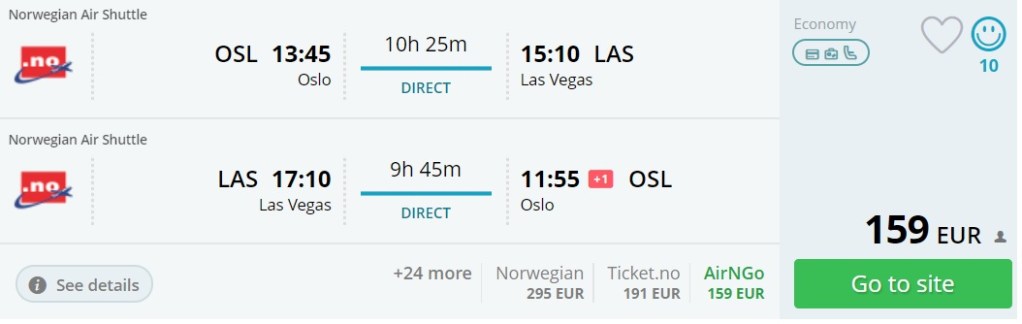 flights from europe to las vegas