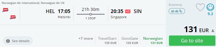 helsinki to singapore