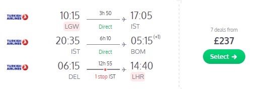 london to turkey india