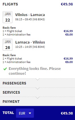 vilnius to cyprus