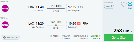 frankfurt to los angeles