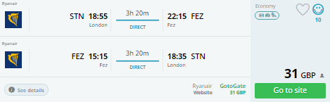 london to morocco