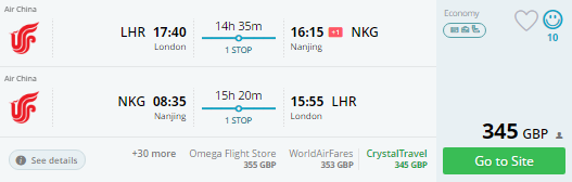 london to china