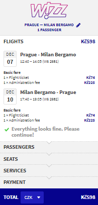 prague to milan