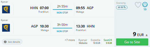 frankfurt to spain