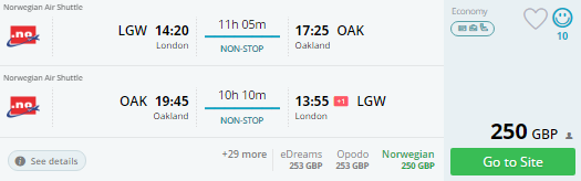 london to san francisco