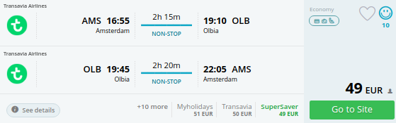 amsterdam to sardinia