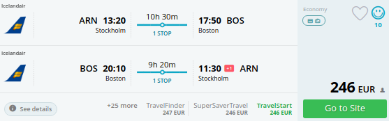Stockholm to the USA