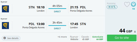 London to the AZORES