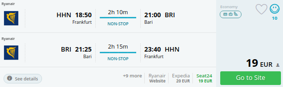 frankfurt to bari