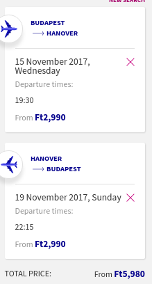 budapest to hanover